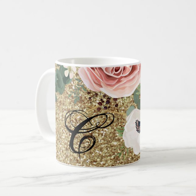 11 Oz. Tasse Geometric Garden Rose Gold Glitt (Vorderseite Links)