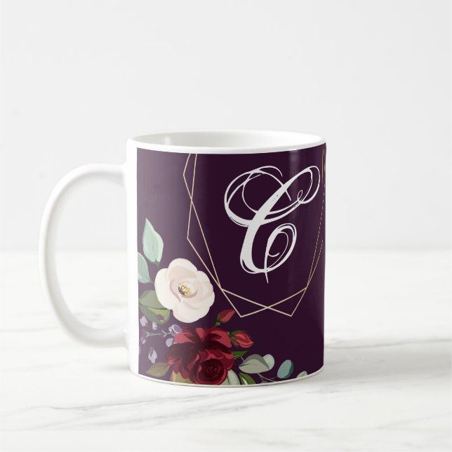 11 Oz. Tasse Plum Lila Rose Gold Geometrisch (Links)