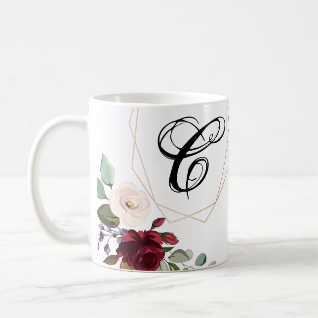 11 Oz. Tasse White Roses Gold Geometric (Links)