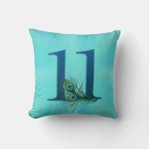 11 Pfauenfeder-Jubiläum Elegant Kissen