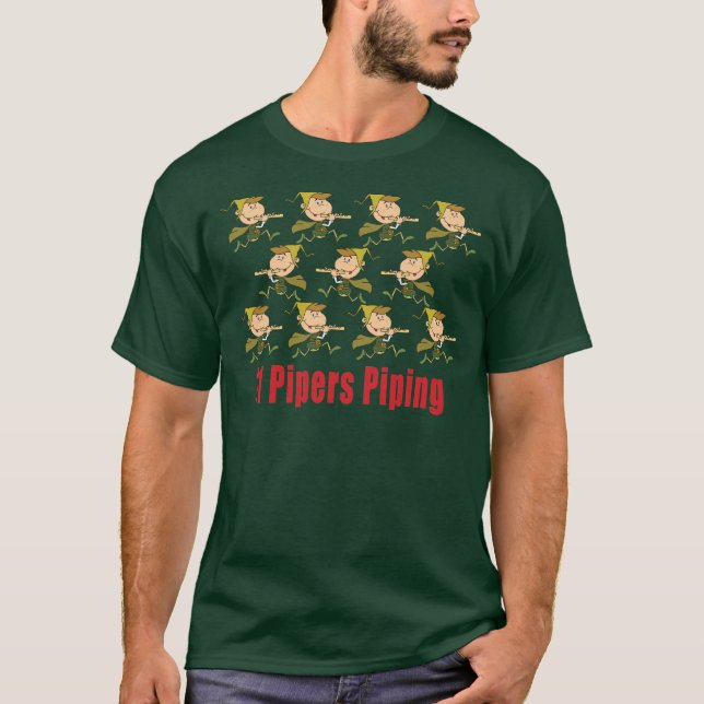 11 Pfeifer, die T-Shirts leiten (Vorderseite)
