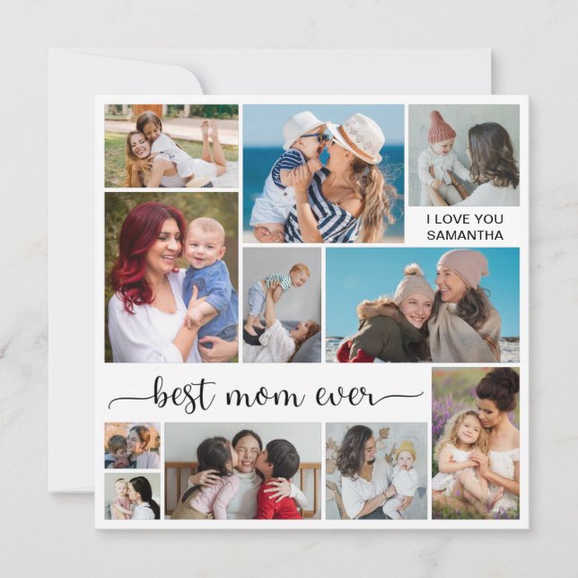 11 Photo Collage Meilleure Maman Carte de voeux (Devant)