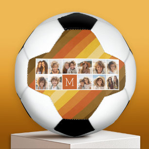 11 Retro-Retro-Streifen Warme, dunkle Farben Fußball