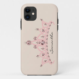 11 Rhinestone Tiara iPhone 5 Coque-Mate Coque (ivoire