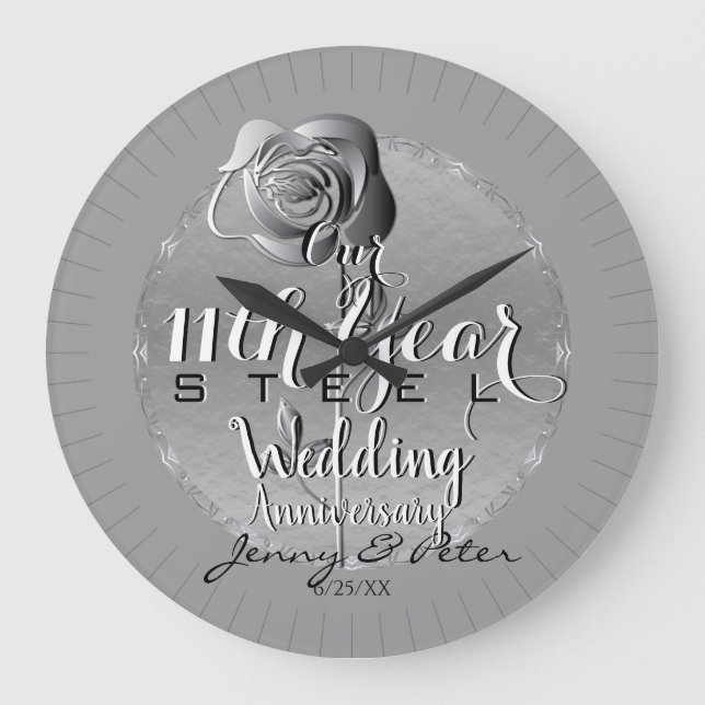 11. Rose Jubiläum der Wall Clock Große Wanduhr (Vorderseite)