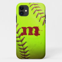 Softball Yellow Fast Pitogram IPHONE 5 Coque