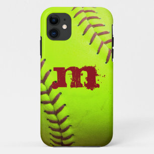 11 Softball Yellow Fast Pitogram IPHONE 5 Coque
