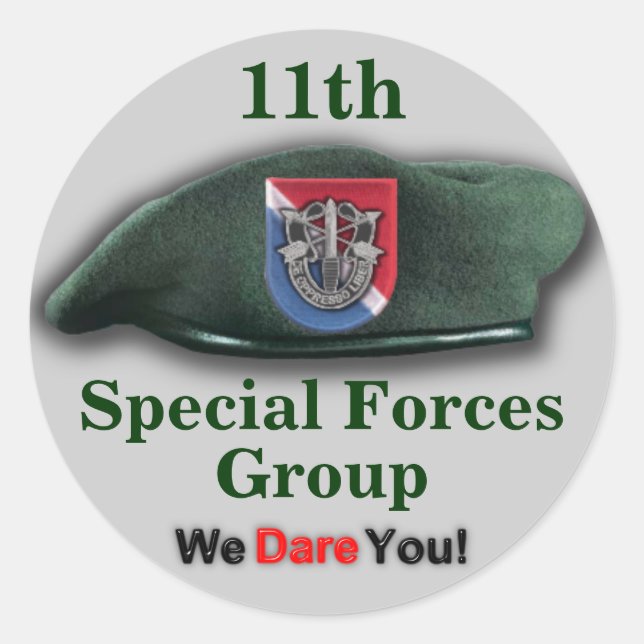 11. Sondereinheiten Gruppe Grüne Berets SFG SF Runder Aufkleber (Vorderseite)