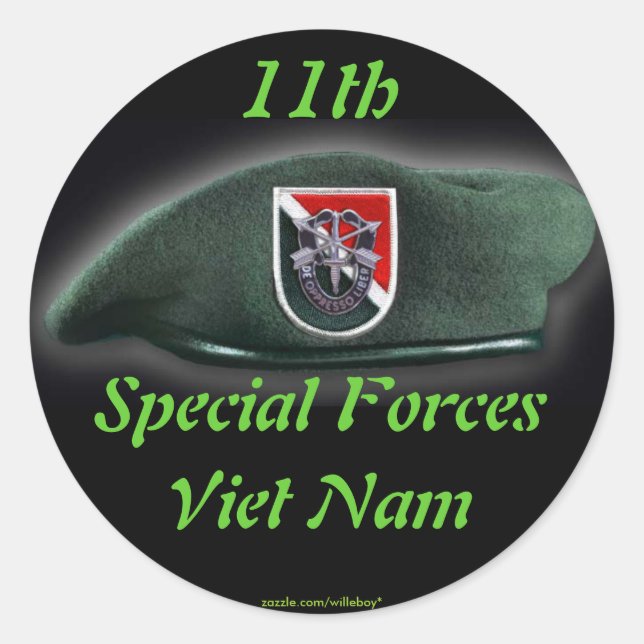 11. Spezielle Kräfte Green Berets Flash-Namensaufk Runder Aufkleber (Vorderseite)