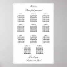 11 Tabelle Elegantes Minimalistisches Sitzdiagramm