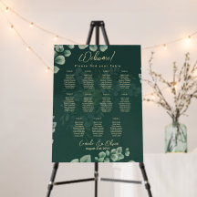 11 Tabelle Hochzeitskarte Grüne Eukalyptus