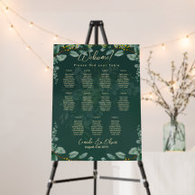 11 Tabelle Hochzeitskarte Grüne Eukalyptus
