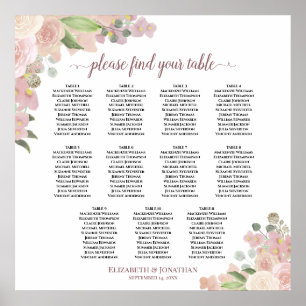 11 Tableau Élégant Mariage floral rose