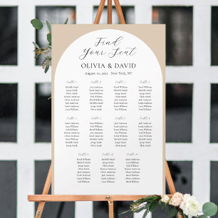 11 Tische Beige Bogen Finde Deinen Platz Sitzplan Poster