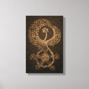 11 x 17 abstraktes Bronzephoenix Leinwanddruck