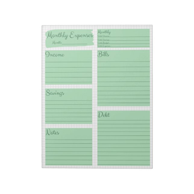 11" x 8.5" Notepad - 40 pages Notizblock (Rotiert)