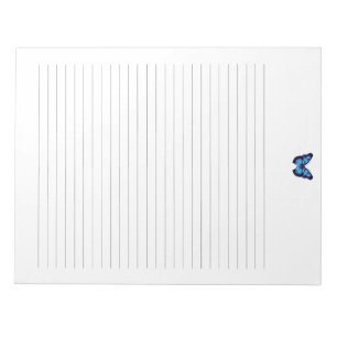 11" x 8,5" SchmetterlingsNotepad - 40 Seiten Notizblock