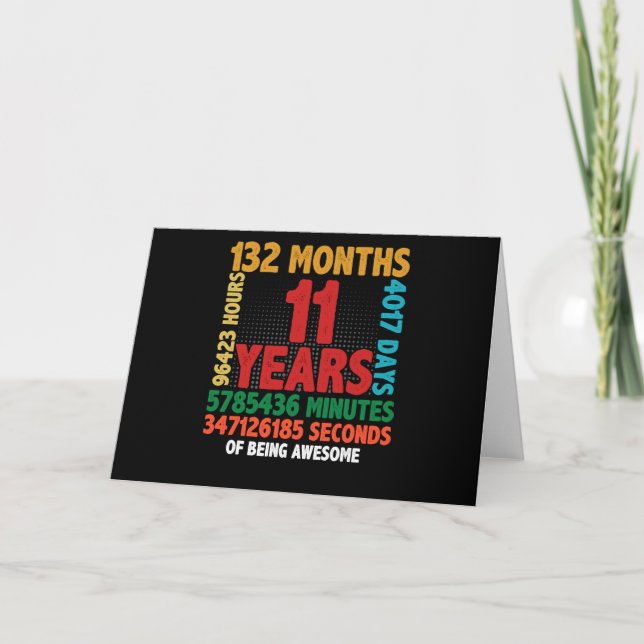 11 Year Of Being Awesome 11th Birthday Gift Karte (Vorderseite)
