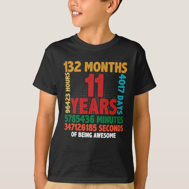 11 Year Of Being Awesome 11th Birthday Gift T-Shirt (Vorderseite)
