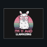 11 Years Old Bday Llamazing 11th Birthday Llama Postkarte<br><div class="desc">Retro Vintage Style Birthday Gift Design Perfect To Pair With Shorts,  Leggings Or Jeans For A Casual Yet Trendy Look. Humorous Funny Humor Birthday Gift Outfit For Family Member,  Loved One Or Yourself. Matches Loads Of Clothes. GET YOURS TODAY!</div>
