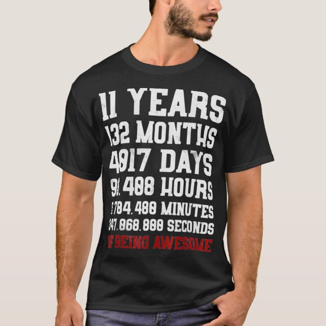 11 Years old of Being Awesome 11th Birthday Gift T-Shirt (Vorderseite)