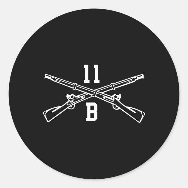 11B Infanterie überquerte Flöten Runder Aufkleber (Vorderseite)