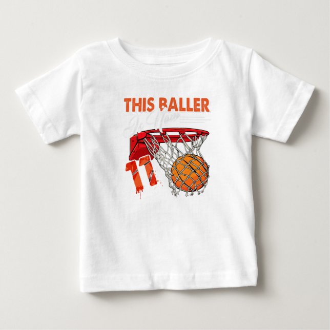 11e Anniversaire Basket TShirt Funny 11 ans (Devant)