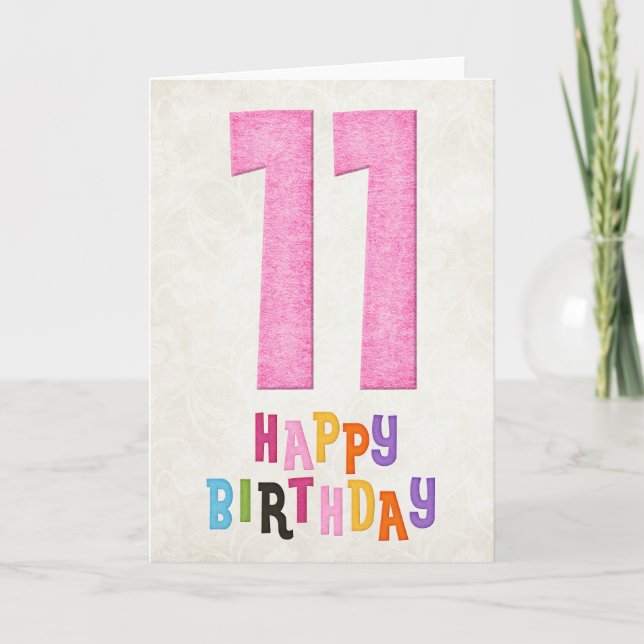11e anniversaire Bonne carte d'anniversaire Design (Devant)