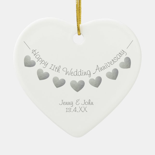 11e ornement cardiaque du Mariage en acier (Devant)