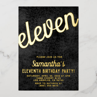 11e Rose Gold Anniversaire Foil Invitation