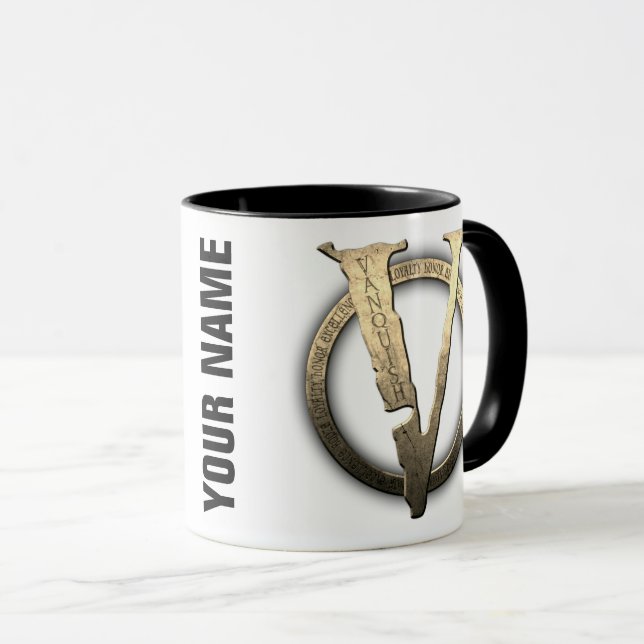 11oz CUSTOM "V" Kaffee Tasse (VorderseiteRechts)