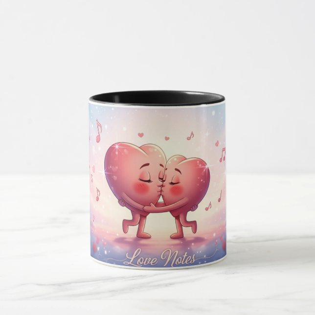 11oz Mug Kissing Hearts “Love Notes” Cute mug Tasse (Zentrum)
