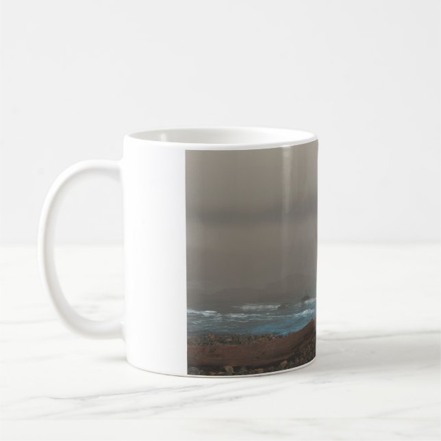 11oz-Tasse mit "Stony Beach"-Bild Kaffeetasse (Links)