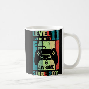 11th Birthday Gift Level 11 Unlocked Awesome 2011 Kaffeetasse