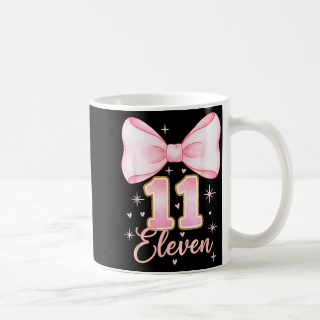 11th Birthday Girl Coquette Bow Its My Eleven Birt Kaffeetasse (Rechts)
