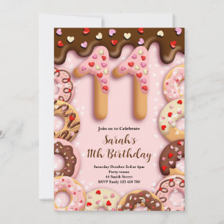 11th Birthday Girls Invitation Einladung