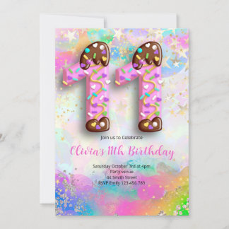 11th Birthday Girls Invitation Einladung