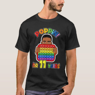 11th Birthday Pop It Fidget Boy Afroamerikaner T-Shirt