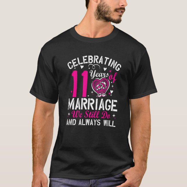 11th Wedding Anniversary Matching Couple Men Women T-Shirt (Vorderseite)