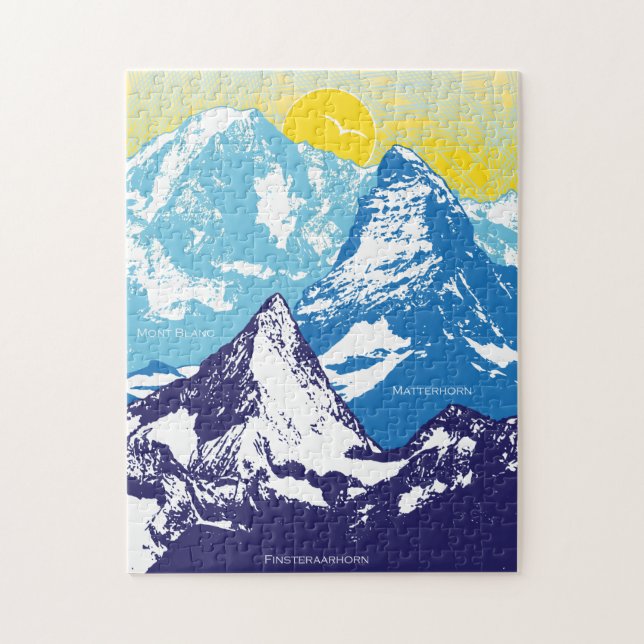 11x14 Berggipfel Puzzle für Colorblind-Menschen (Vertikal)