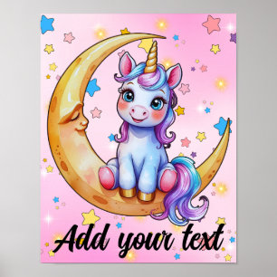 11x14 Einhorn-Mond-Kunstposter Poster
