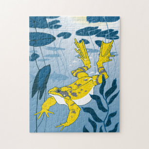 11x14 Frosch-Teich-Puzzle für Colorblinde