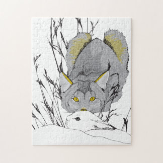11x14 Lynx et Hare Puzzle pour les aveugles de cou