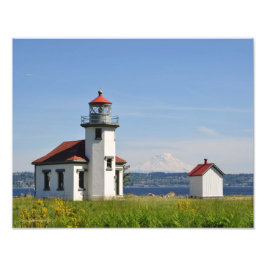 11X14 Point Robinson Lighthouse auf Vashon Island Fotodruck