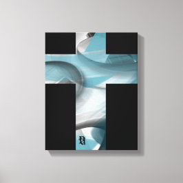11x14" Trend Abstract Art Canvas Black White Blue Leinwanddruck