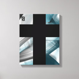 11x14" Trend Abstract Art Canvas Black White Blue Leinwanddruck