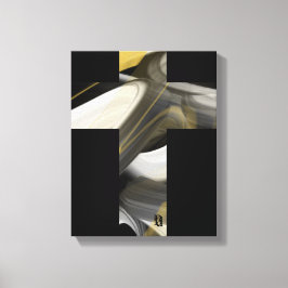 11x14" Trend Abstract Art Canvas Black White Gold Leinwanddruck