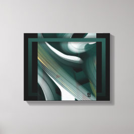 11x14" Trend Abstract Art Canvas Black White Green Leinwanddruck
