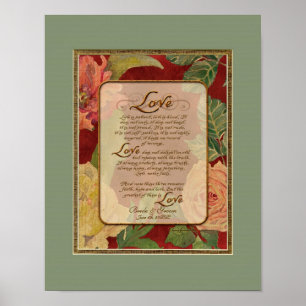 11x14 Zeitgenössische Liebe Kapitel 1 Korinther 13 Poster