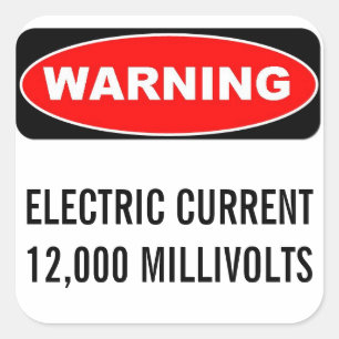 12000 Millivolt warnender Aufkleber